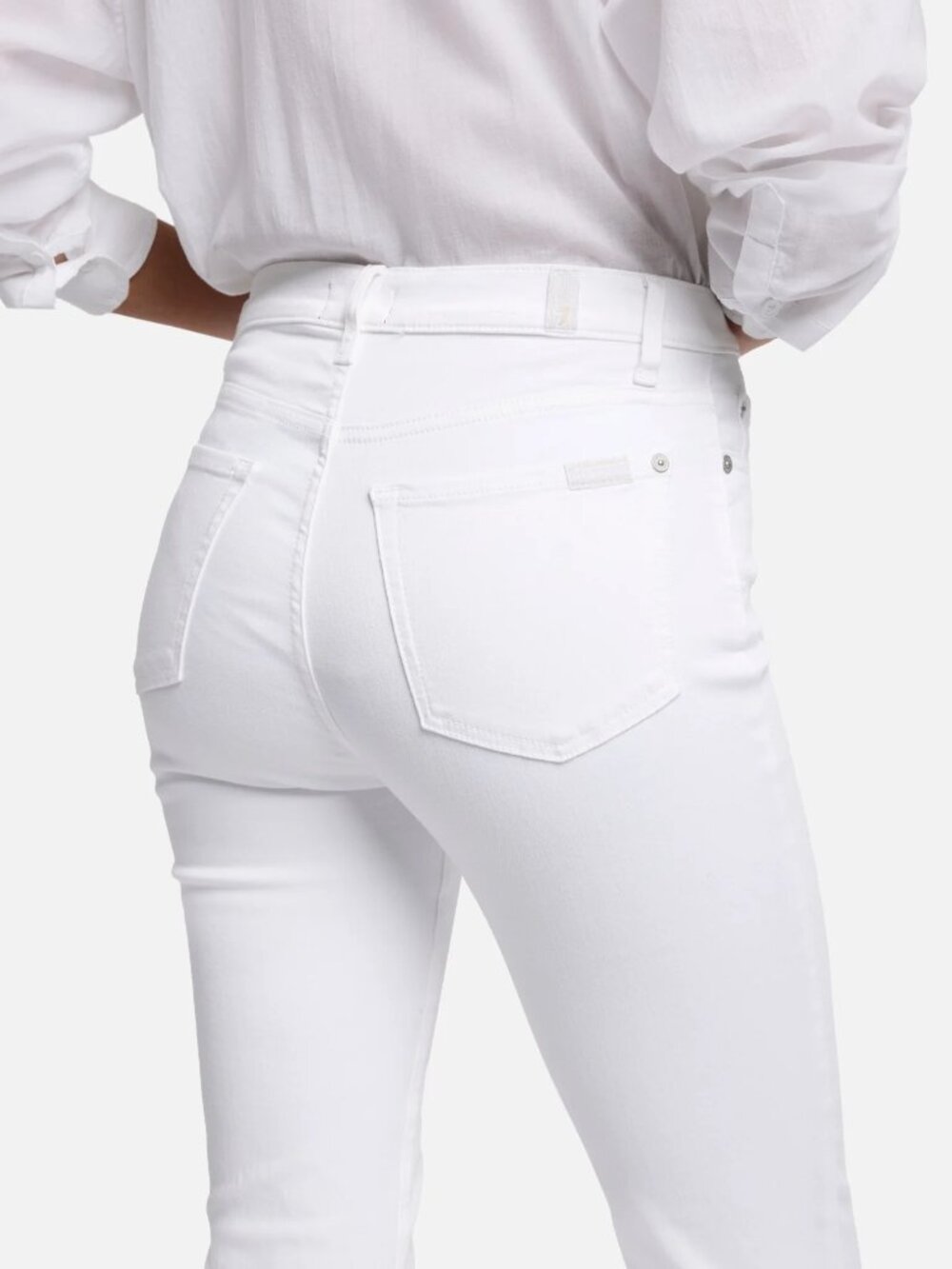7 FOR ALL MANKIND White Skinny Jeans Slim Illusion Stretch Sz 29